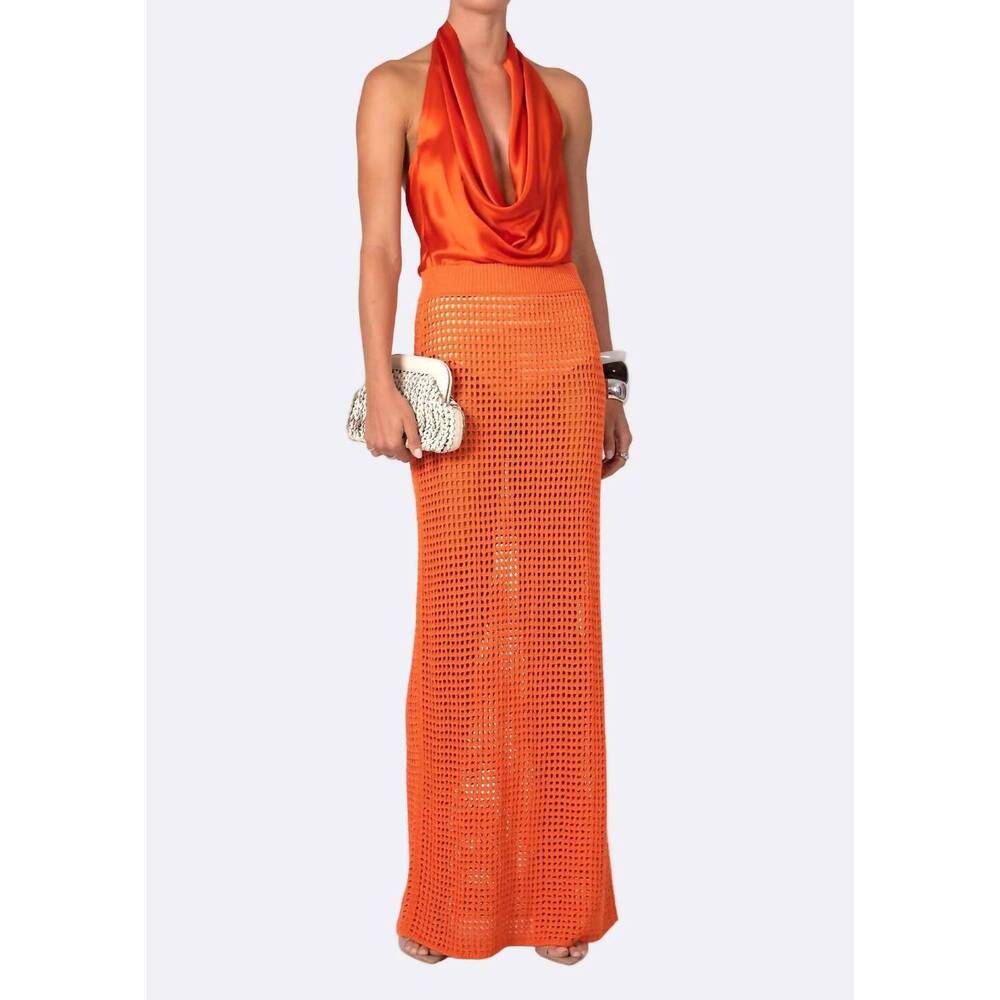 NEW NONCHALANT LABEL brianna maxi skirt in aperol